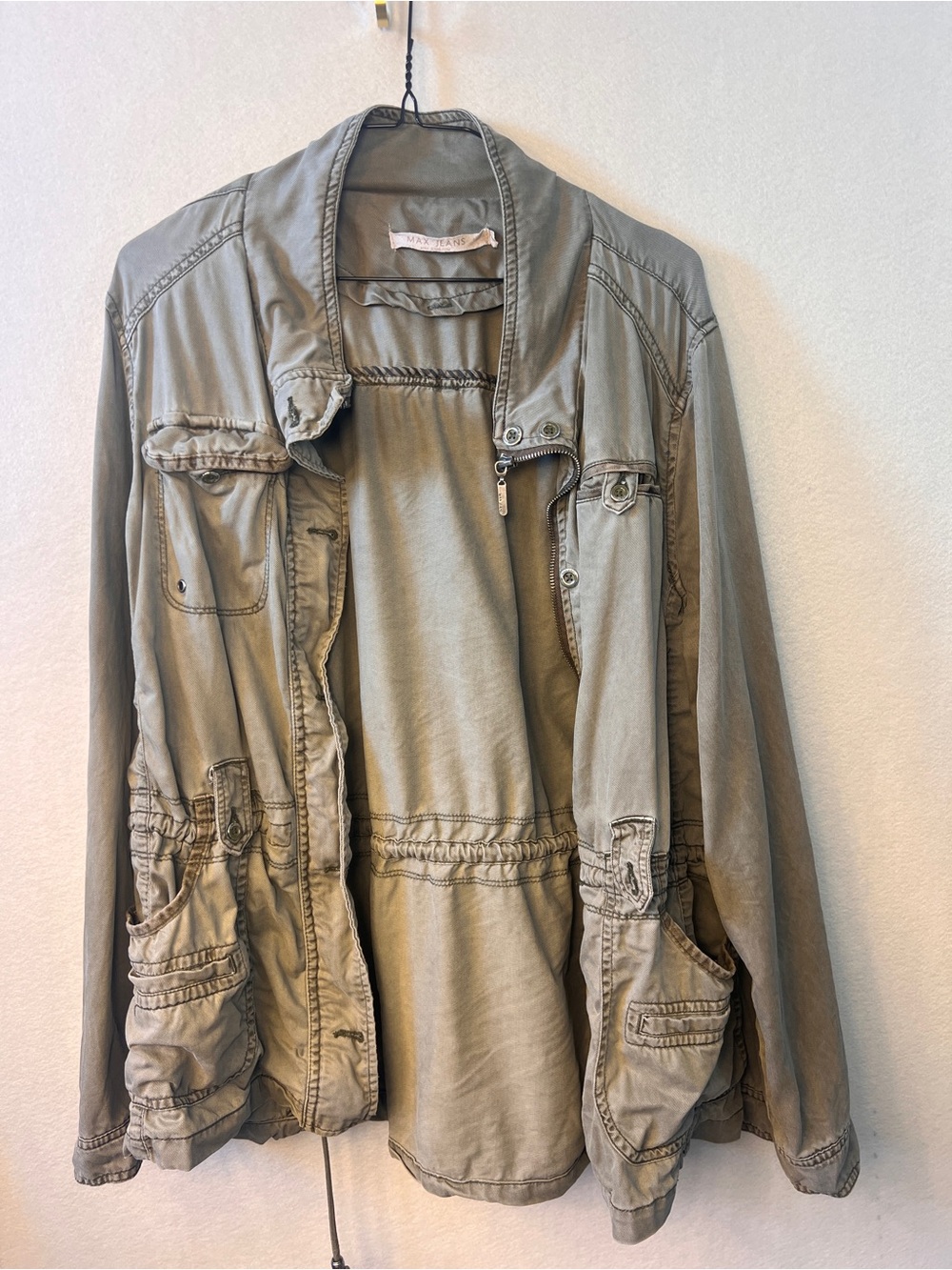 Max Jeans Olive Green Utility Jean Jacket